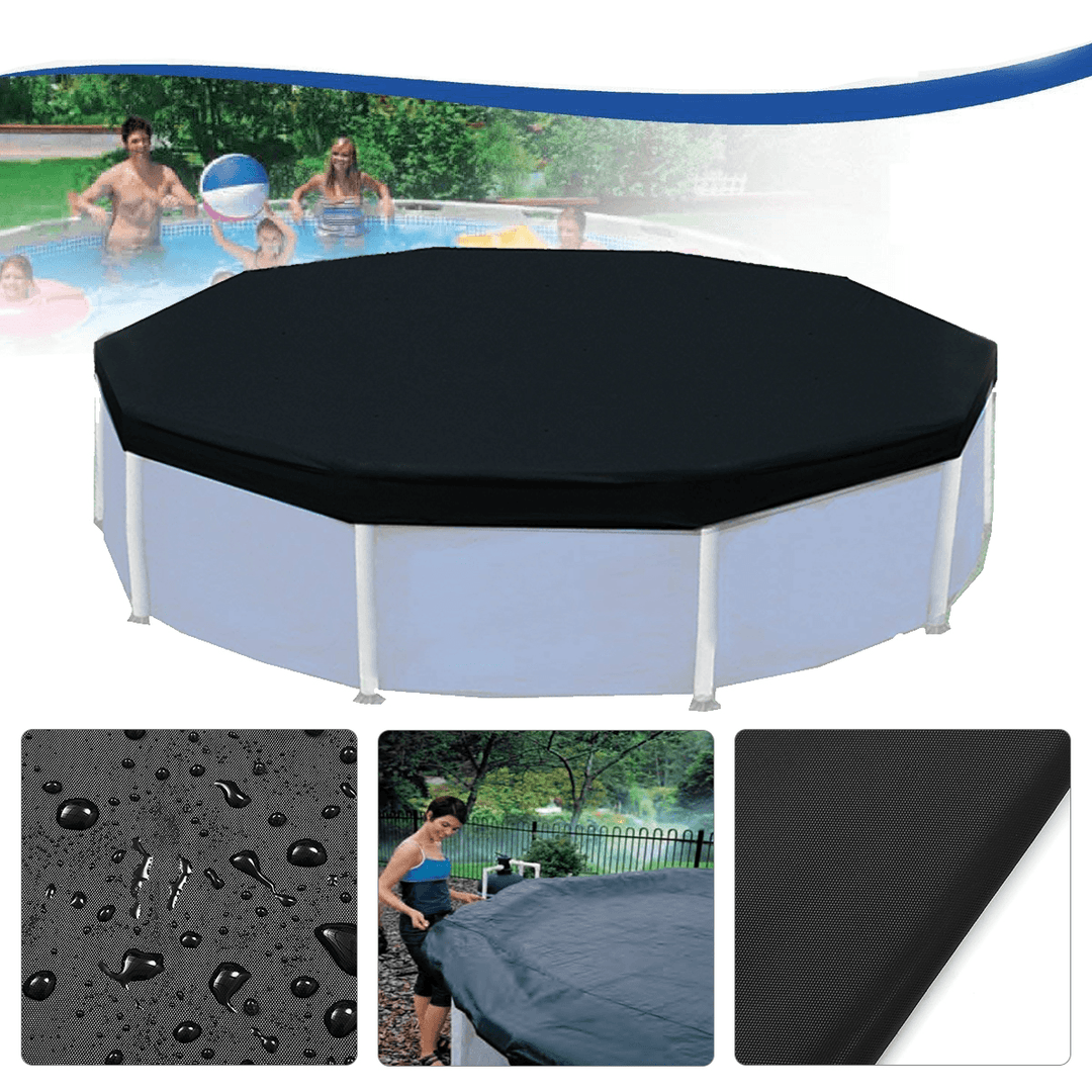 3.6M 12 Feet Protective Black Pool Cover for above Ground Frame Swimming Pools - MRSLM