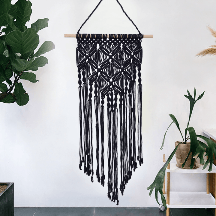 Wall Hanging Hand-Knitted Cotton Rope Macrame Tapestry Woven Home Art Decor Ornament - MRSLM