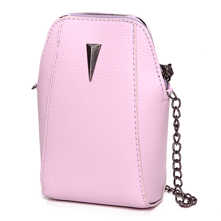 Woman PU Crocodile Pattern Chain Bag Phone Bag Clutch Bag Crossbody Bag - MRSLM