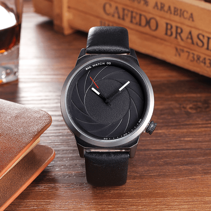 BGG Fashion Leather Mesh Strap Creative Dial Men Watch Quartz Watch - MRSLM