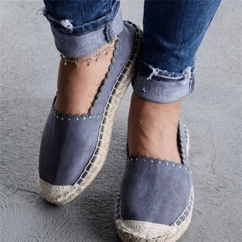 Women Casual Comfy Breathable Espadrille Flat Slip on Flats - MRSLM