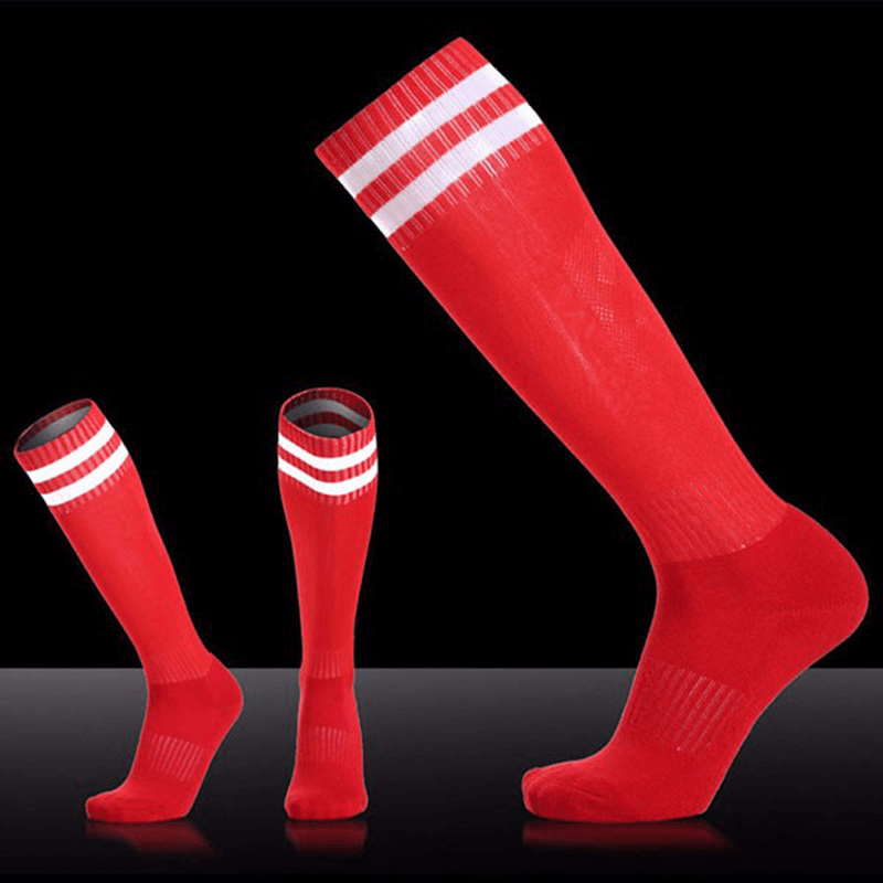 Men Adults Football Stripes Thickened Bottom Socks Long Tube Hygroscopic anti Skid Sports Socks - MRSLM