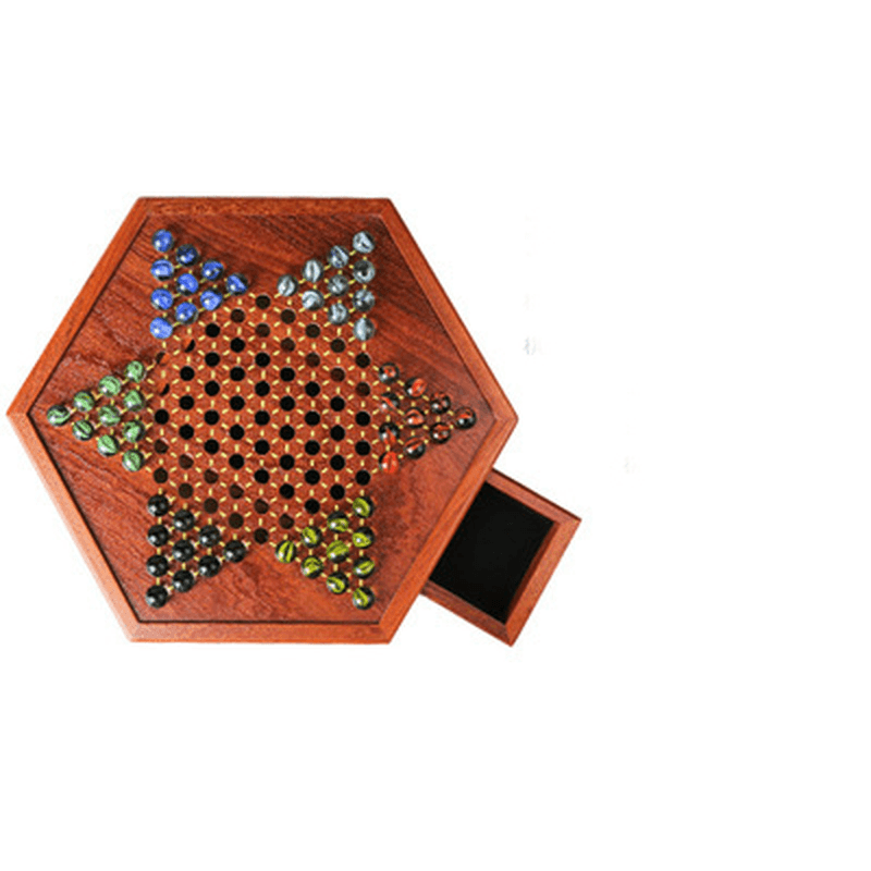 Children'S Educational Hexagonal Wooden Checker Board - MRSLM