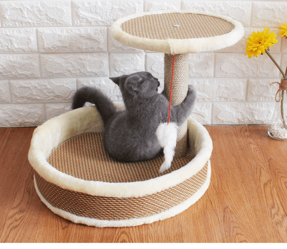 Detachable Cat Climbing Frame Sisal Material Cat Scratching Post Board Small Cat Jumping Platform Pet Bed - MRSLM