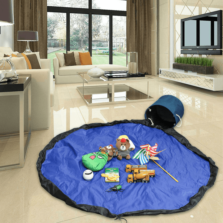 Portable Kids Toy Storage Bag Drawstring Play Mat for Toys Clean-Up Storage Container - MRSLM