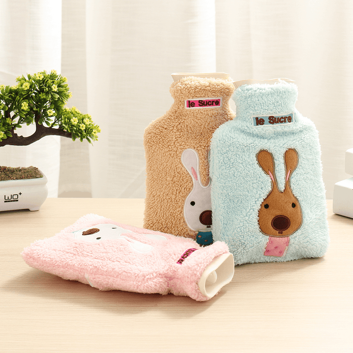 34X22Cm Portable Hot Water Bottle Bag Creative Cute Cartoon Rabbit Hand Warmer - MRSLM