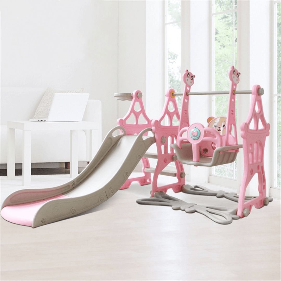 3-In-1 Kid Playset Slide and Swing Set for Toddlers Baby Climbing Freestanding Slides Playset Indoor Outdoor Playground for Kids - MRSLM