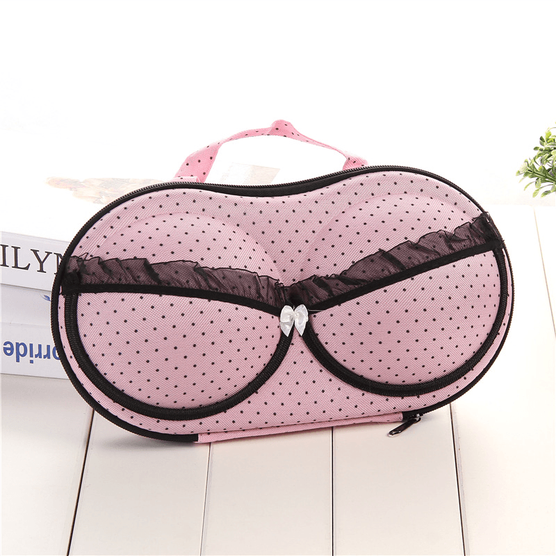 Large Capacity Creative Bra Underwear Storage Box Travel Bag Portable Organizer Bags with Net 32Cm - MRSLM