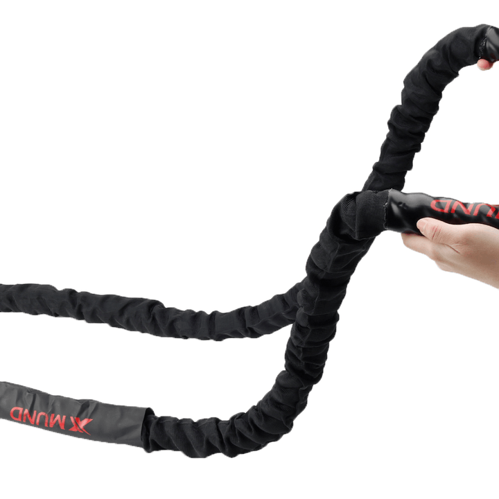 XMUND XD-BR1 Battle Rope Exercise Training Rope 30Ft Length Workout Rope Fitness Strength Training Home Gym Outdoor Cardio Workout, Anchor Kit Included - MRSLM