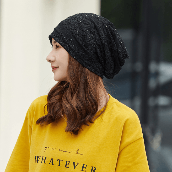 Women Cotton Ethnic Style Floral Embroidery Warm Casual Outdoor Brimless Beanie - MRSLM