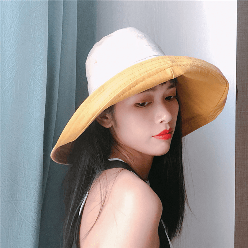 Women Summer Two-Sided Uv Protection Brimmed Floppy Hat - MRSLM