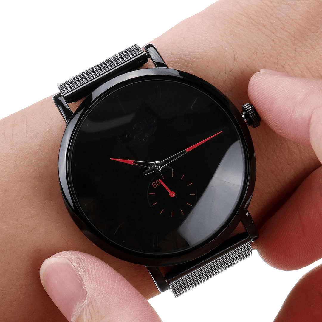 LIGE LG9915 Casual Fashion Ultra-Thin Stainless Steel Strap Waterproof Men Quartz Watch - MRSLM