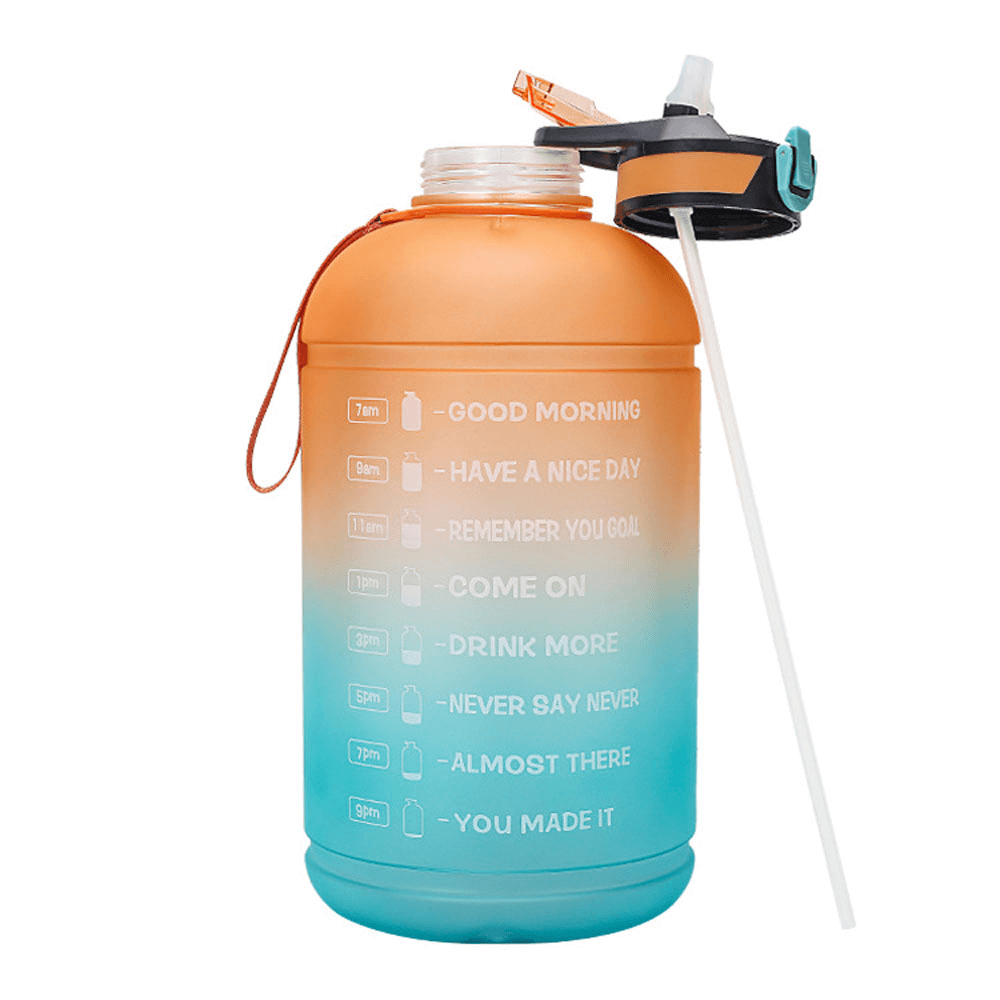 Ipree® 3.78L Gradient Water Bottle Straw Sports Kettle Drink Water Cup Outdoor Camping Travel - MRSLM