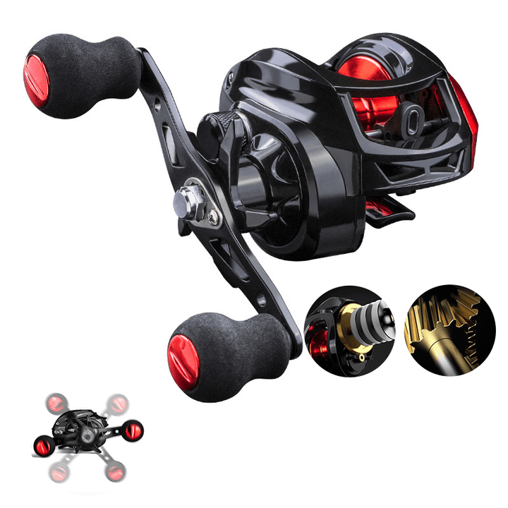 7.2:1 Gear Ratio Fishing Reel Long Casting Reels Portable Super Smooth Left and Right Wheels Outdoor Fishing Reels - MRSLM