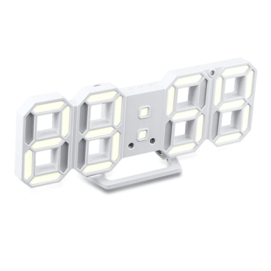 HC-28 Creative USB Charging 3D Digits Display Adjustable Brightness Alarm Clock - MRSLM