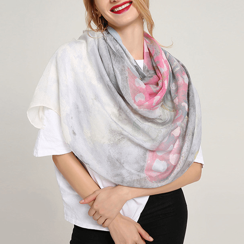 Women Fashion Printing Butterfly Scarf Beach Outdoor Shawl - MRSLM