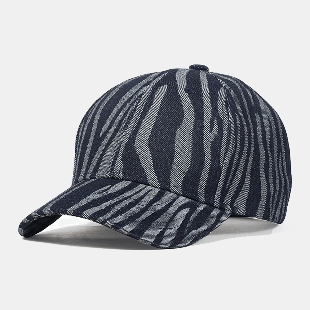 Men Cotton Striped Pattern Adjustable Cap Casual Sunshade Baseball Cap - MRSLM