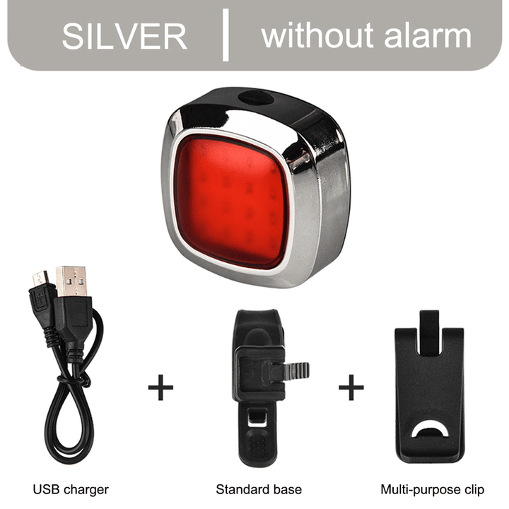 Smart Bike Taillight USB Rechargeable 5 Modes Adjustable Sensing Warning Lamp Waterproof Cycling - MRSLM