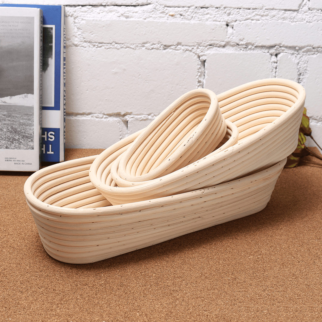 Long Oval Banneton Bread Dough Proofing Rattan Brotform Storage Baskets Loaf Proving Rising 4 Sizes - MRSLM