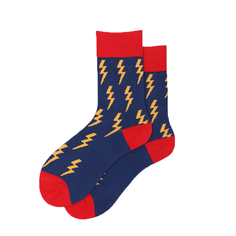 Unisex Jacquard Fashion Middle Tube Socks Retro Pattern Sock - MRSLM