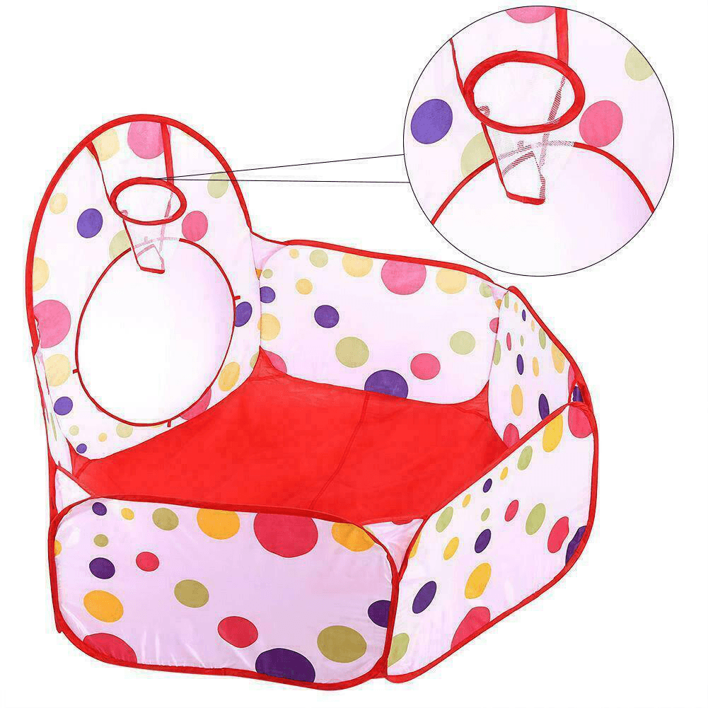 3-In-1 Kids Play Tent Baby Tunnel Game House Ball Pit Pool Indoor Outdoor Playground - MRSLM