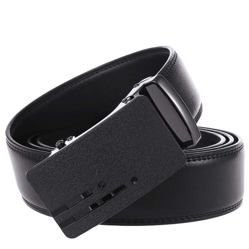 New Automatic Buckle Belt Men'S Belt Two-Layer Leather - MRSLM