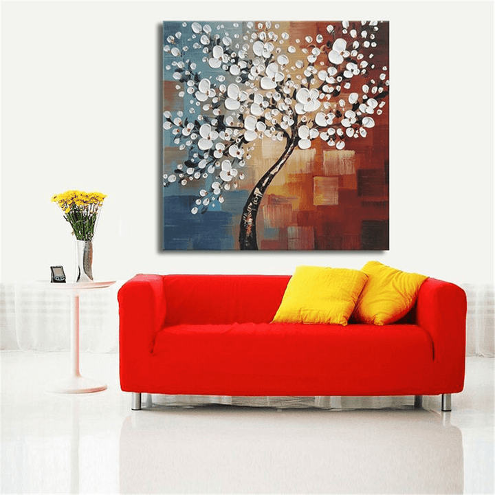 Framed Abstract Flower Tree Canvas Print Oil Paintings Picture Home Art Decorations - MRSLM