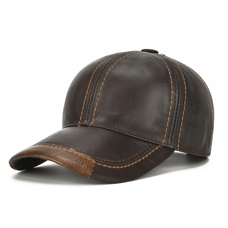 Men Single Leather Thin Baseball Cap - MRSLM