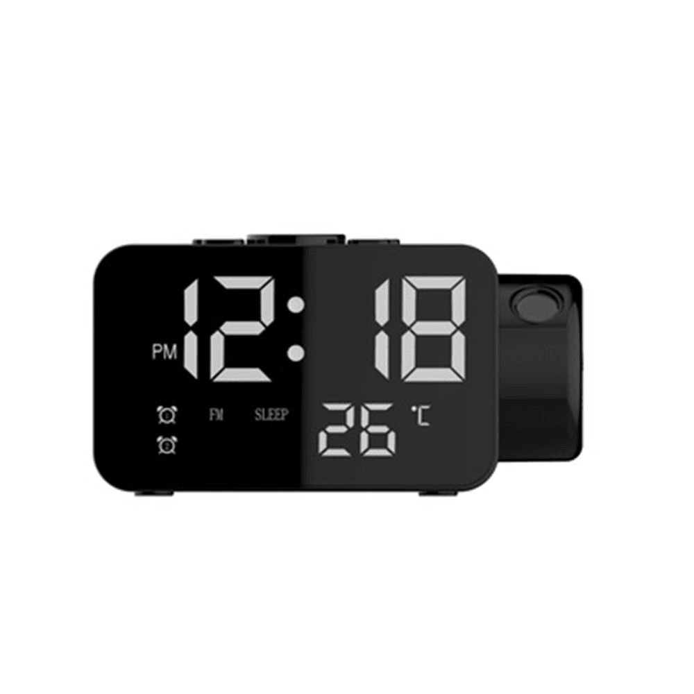 Projection Dual Alarm Digital Clock FM Radio with Full Range Brightness Dimmer Alarm Clock for Home Bedroom Decoration Clock - MRSLM