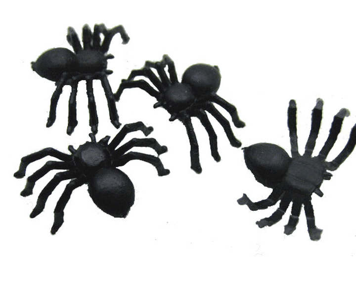 Black /White Luminous Spider Halloween Mini Plastic Joking Birthday Toys Realistic Small Plastic Spider DIY Decoration - MRSLM