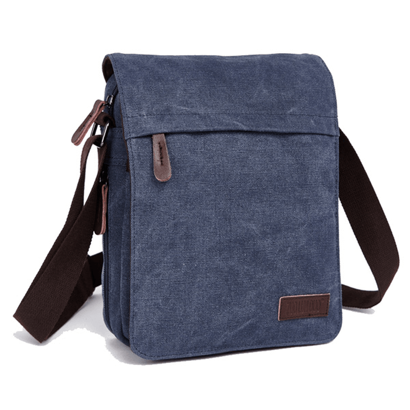 Men Women Canvas Leisure Multi Pocket Crossboby Bag Capacity Shoulder Bag - MRSLM