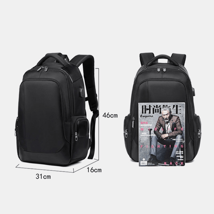 Men Large Capacity Nylon Fashion Waterproof USB Backpack - MRSLM