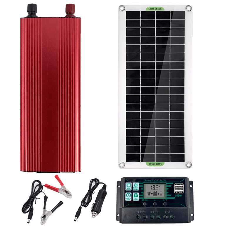 Solar Power System Inverter Kit 10A/30A/60A/100A Charge Controller 2000W Solar Inverter Set - MRSLM