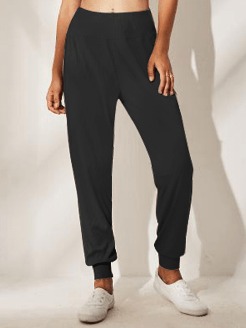 Solid Fitting Side Pockets Daily Leisure Pants - MRSLM