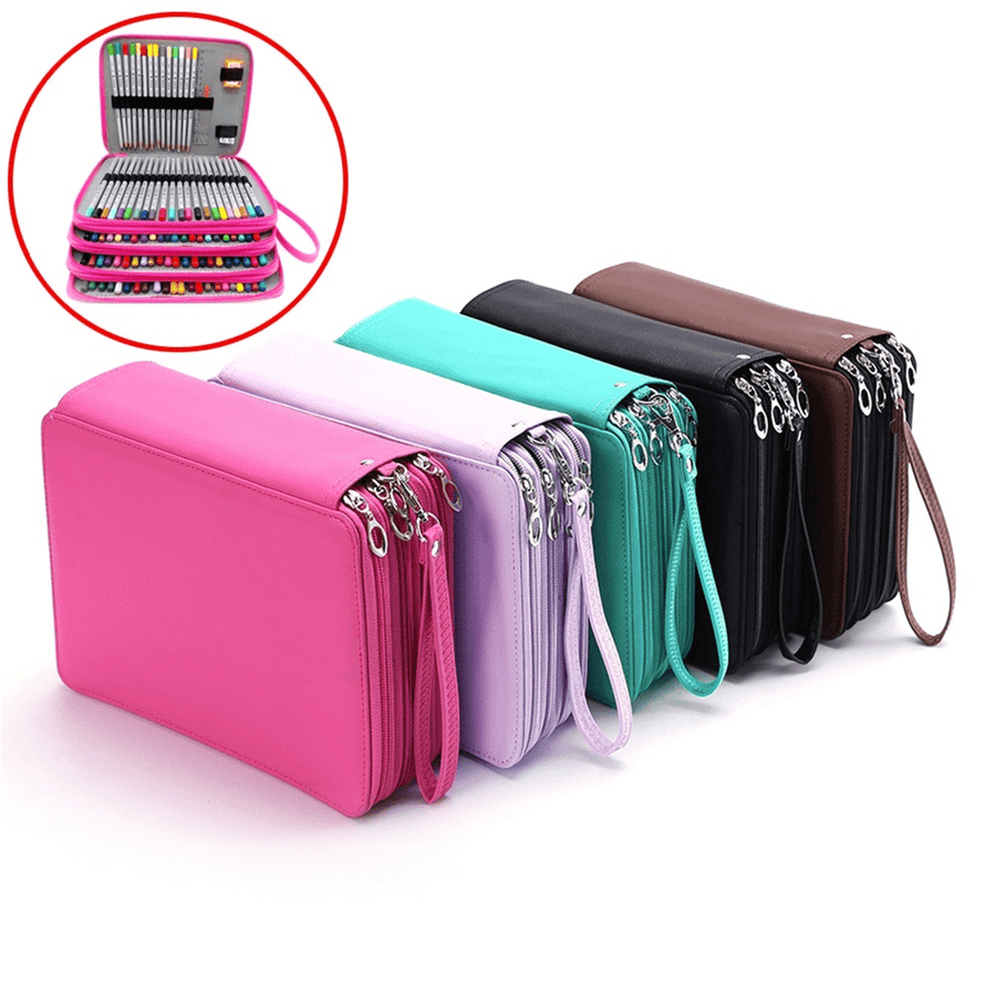 184 Slots Pencil Case Large Capacity Pen Bag Organizer Foldable Colored Storage - MRSLM