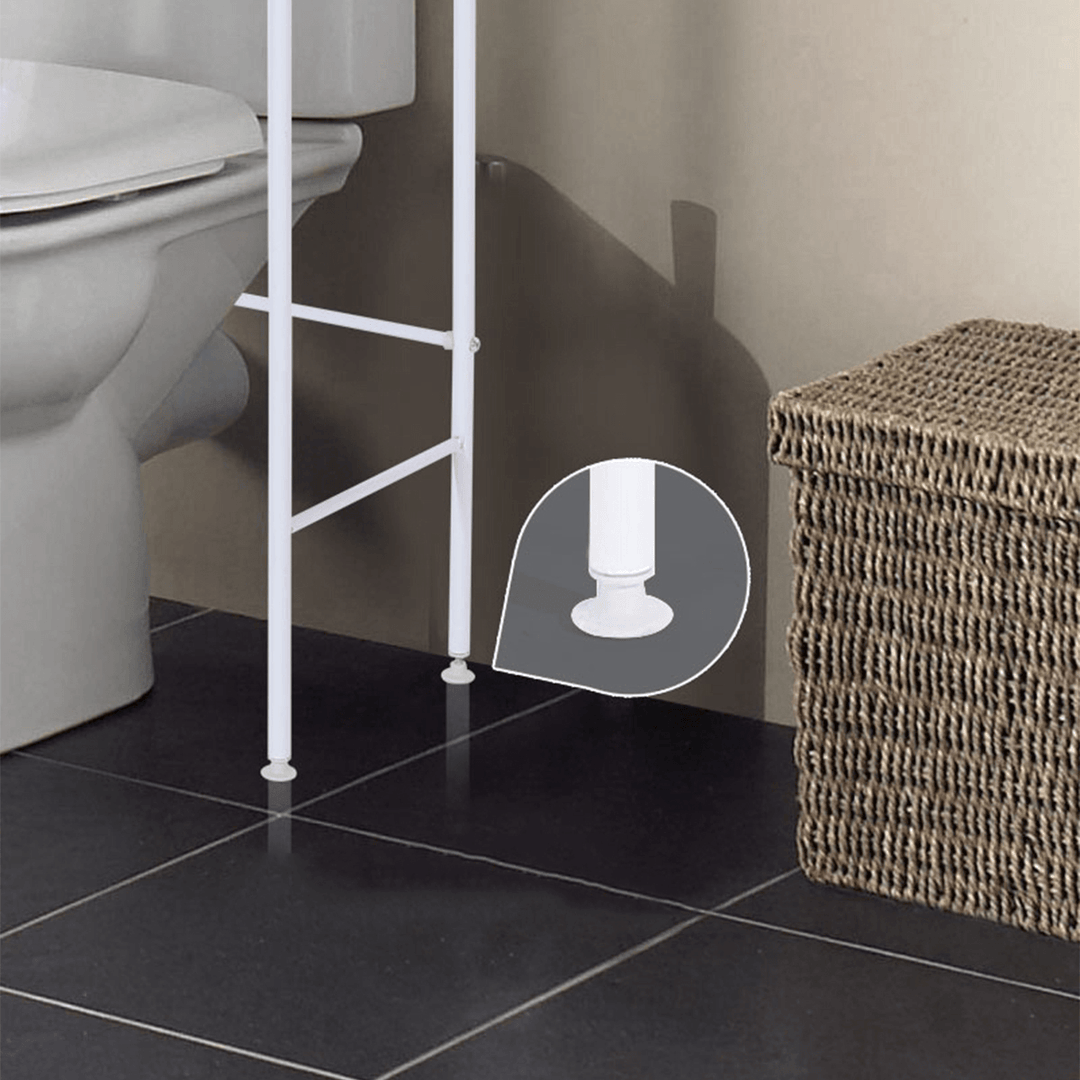 Bathroom Toilet Storage Rack Wall Punch-Free Toilet Washbasin Storage Shelf Bathroom Shelf Rack - MRSLM