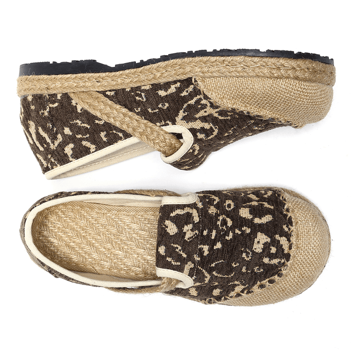 Women Linen Handmade Espadrille Comfy Wearable Casual Loafers - MRSLM