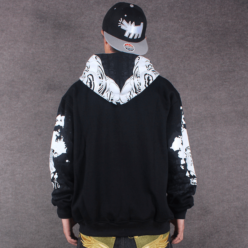 Fashionable Men'S Graffiti Hooded Jacket - MRSLM