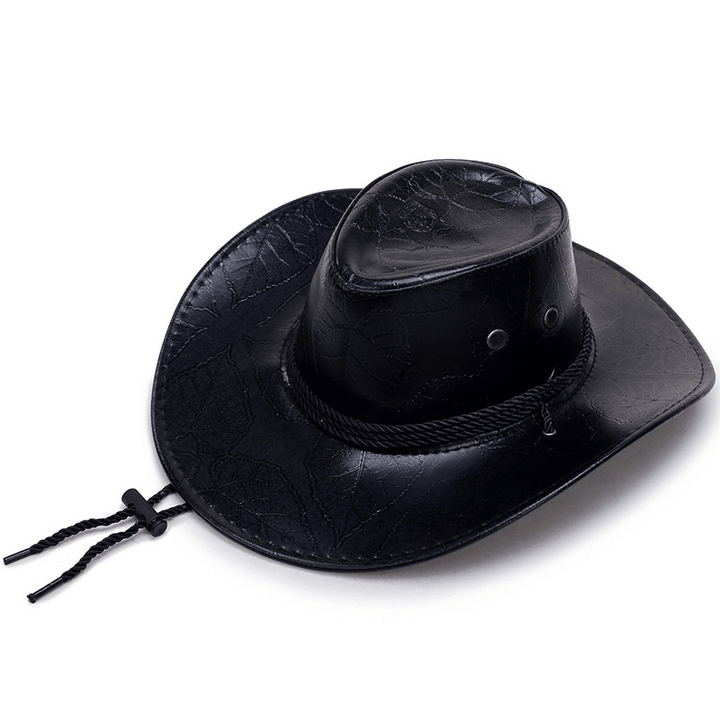 Men Women Western Artificial Leather Cowboy Knight Hat - MRSLM