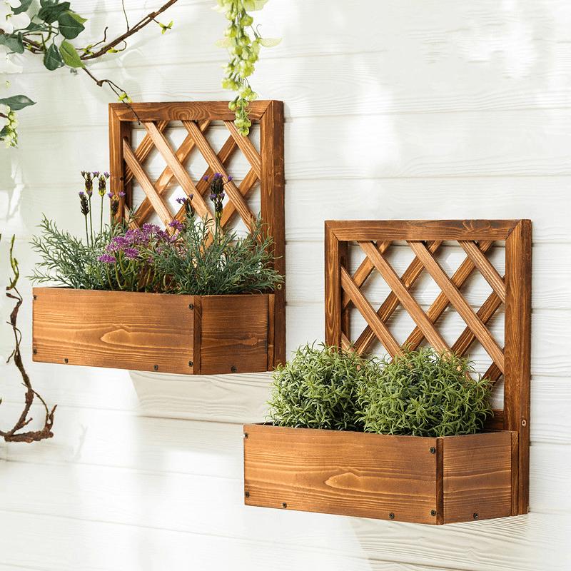 Plant Shelves Wall Shelves Solid Wood Shelves Ourdoor Garden Decor - MRSLM