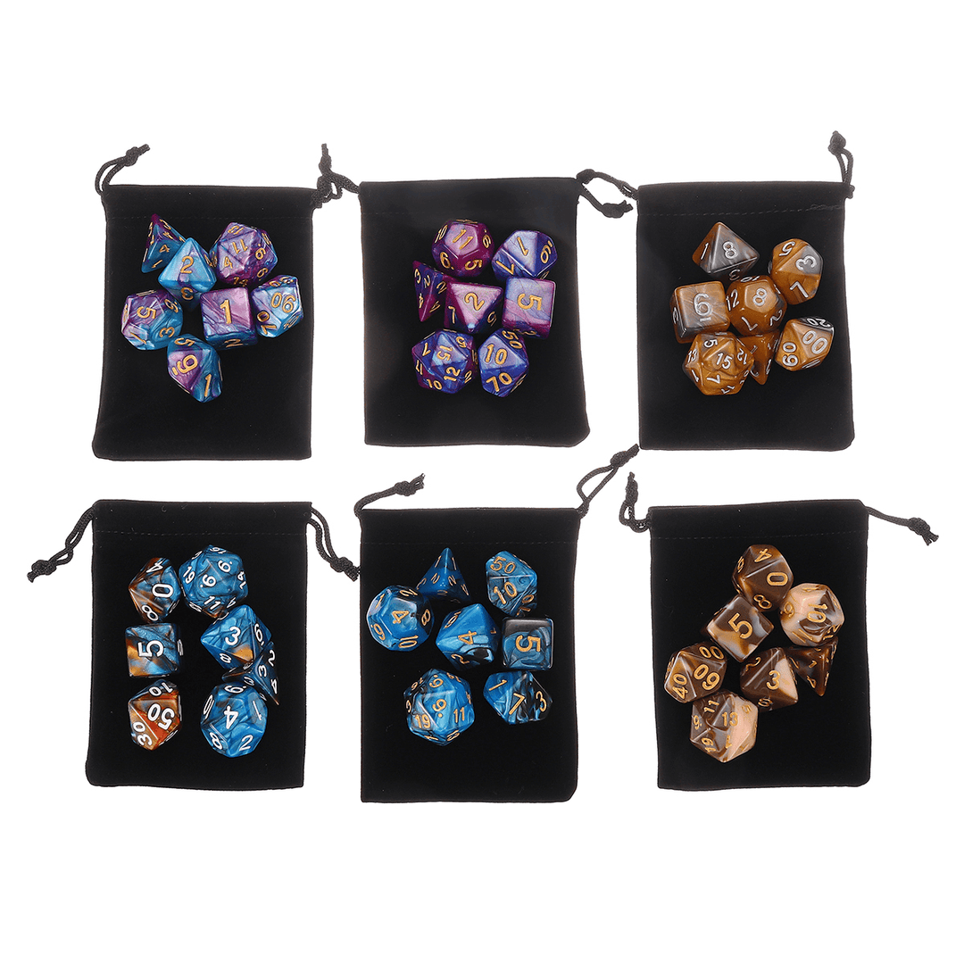 42PCS Metal Polyhedral Dices Set for Dungeons & Dragons Dice Desktop RPG Game - MRSLM