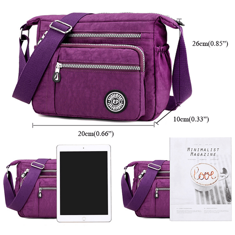 Women Nylon Crossbody Bag Waterproof Casual Shoulder Bag - MRSLM