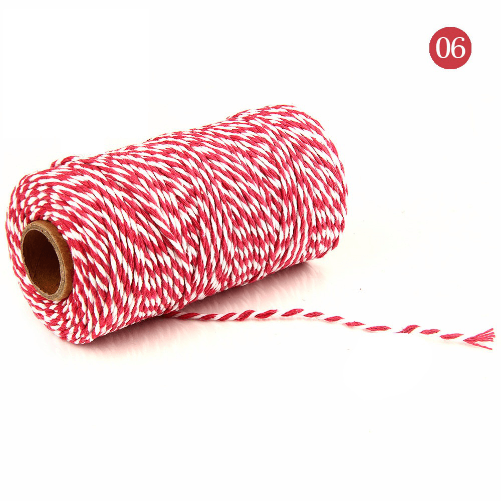 2Mm 100M Two-Tone Cotton Rope DIY Handcraft Materials Cotton Twisted Rope Gift Decor Rope Brush - MRSLM