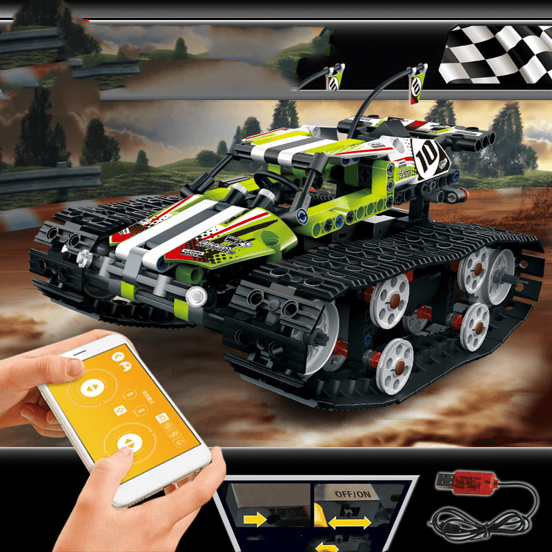 Remote Control Car Tracked Programming Racing Children Assembling - MRSLM