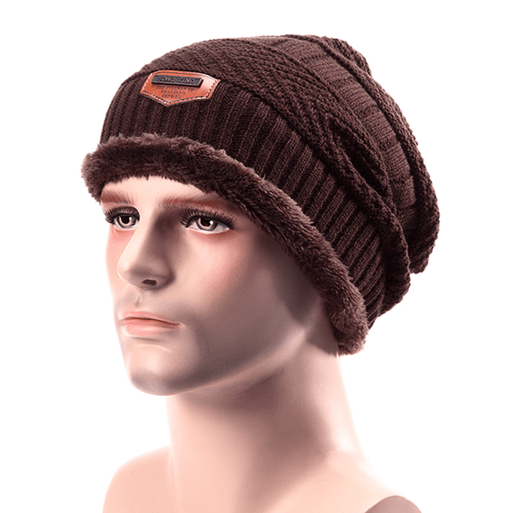 Men Knitted Slouch Beanie Hat - MRSLM