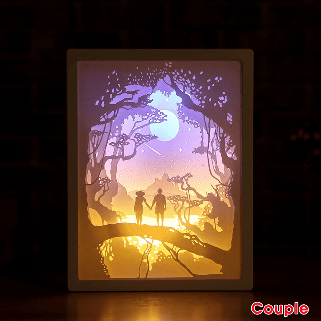 Christmas LED Carving Night Light 3D Shadow Paper Sculptures Lamp Lamp LED Gift Home Desk Decorations - MRSLM