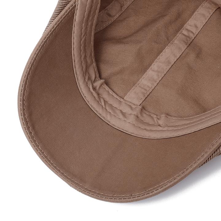 Collrown Mens Outdoor Summer Patchwork Breathable Beret Caps Solid Newsboy Cabbie Flat Caps Visor - MRSLM