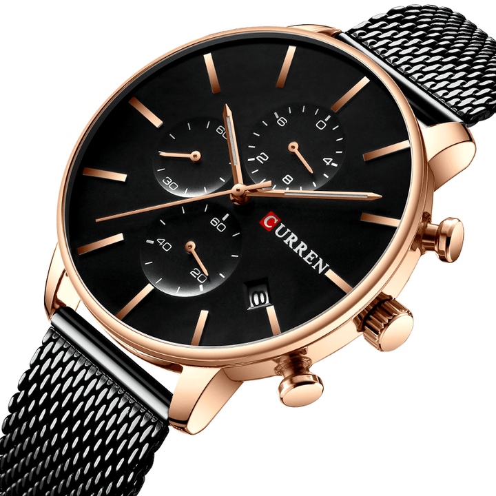 CURREN 8339 Fashion Business Men Watch Light Luxury Waterproof Large Dial Quartz Watch - MRSLM