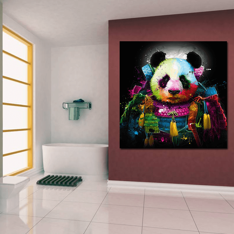 Miico Hand Painted Oil Paintings Animal Panda Paintings Wall Art for Home Decoration - MRSLM