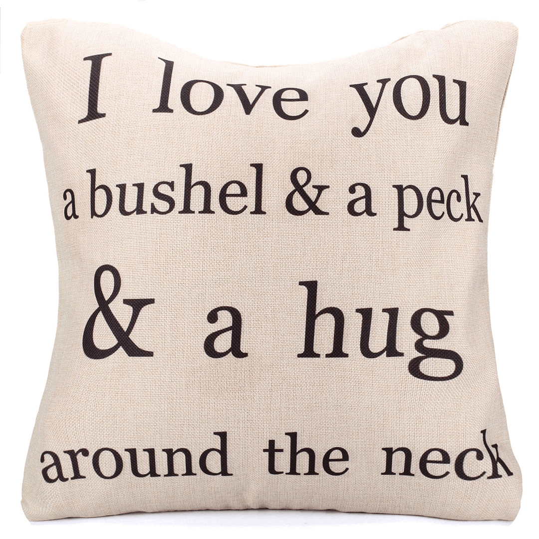 Square English Letter Cotton Linen Pillow Case Throw Cushion Cover Home Decor - MRSLM